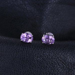 💜 1.43ct Amethyst Earrings - 925 Sterling Silver